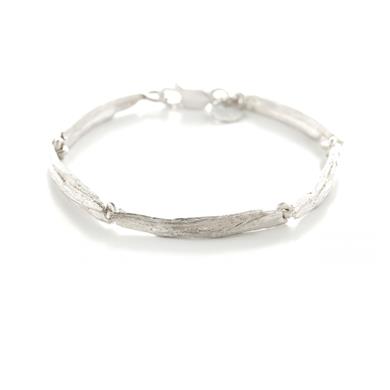 silver bracelet with wood texture